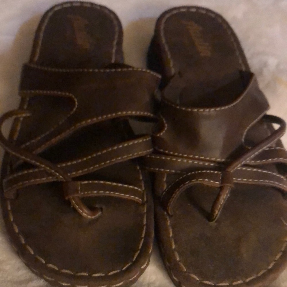 Austin Trading Co Strappy Toe Chunky Thong Sandals US 9